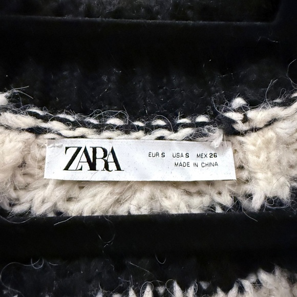 Oversized Zara striped cardigan / chunky knit SZ Small - Picture 5 of 8